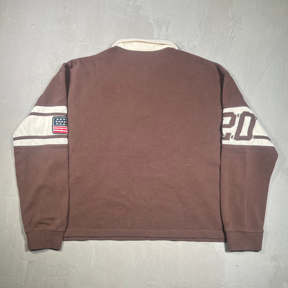 Vale Athletics "USA Derby" Longsleeve Rugby Brown Size XL USED x17334