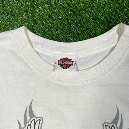 2007 Harley Davidson "Hal's" White Longsleeve w/ Sleeve Hit Size XL USED v17583