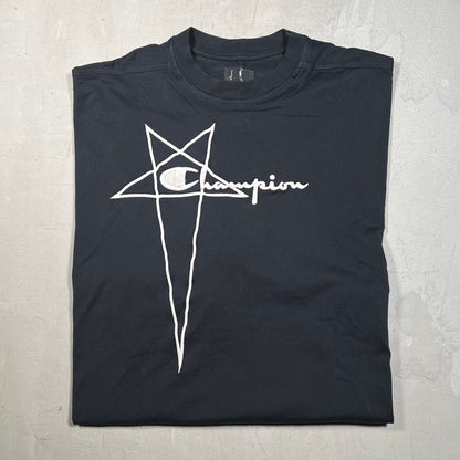 Rick Owens Champions Star Logo Black Tee Size Large USED x13329