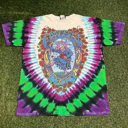 Y2K Grateful Dead 93 Seasons Jestor Tie Dye Tee Size Large USED v16394