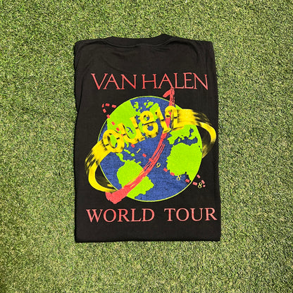 1988 Van Halen OU812 World Tour Black Tee Size XL USED v16049