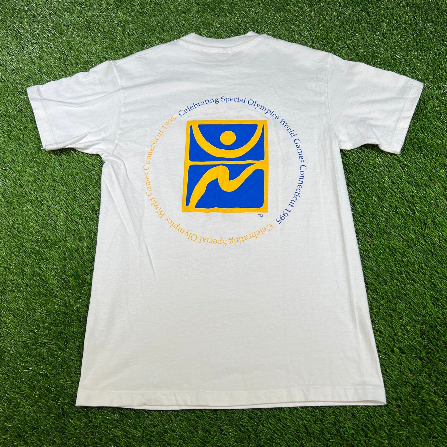 1995 Jerry Garcia Artwear Special Olympics White Tee Size Small USED v16608