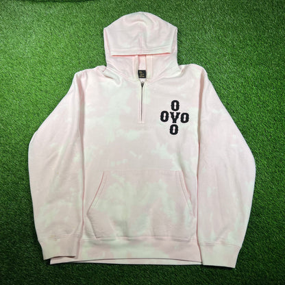 OVO Pink Tie Dye Half Zip Hoodie Size XL USED x15569