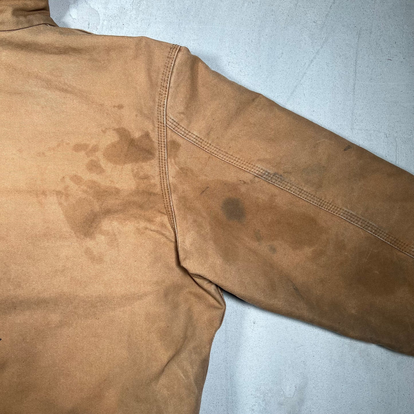 Carhartt Workwear Custom Hand-Drawn Tan Jacket Size Large USED v19295