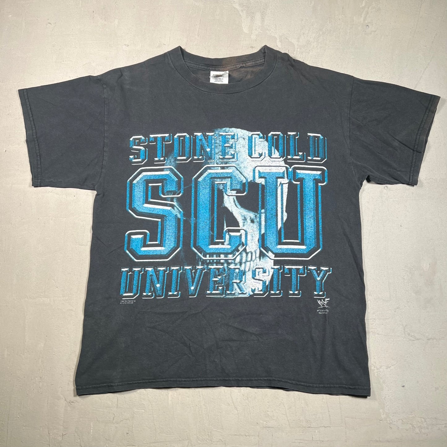 1998 Stone Cold University Black Tee Size Large USED v15133