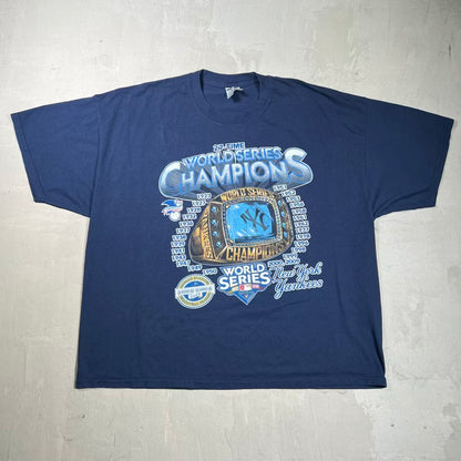 2009 Yankees World Series Champ Ring Navy Blue Tee Size XL USED v20099