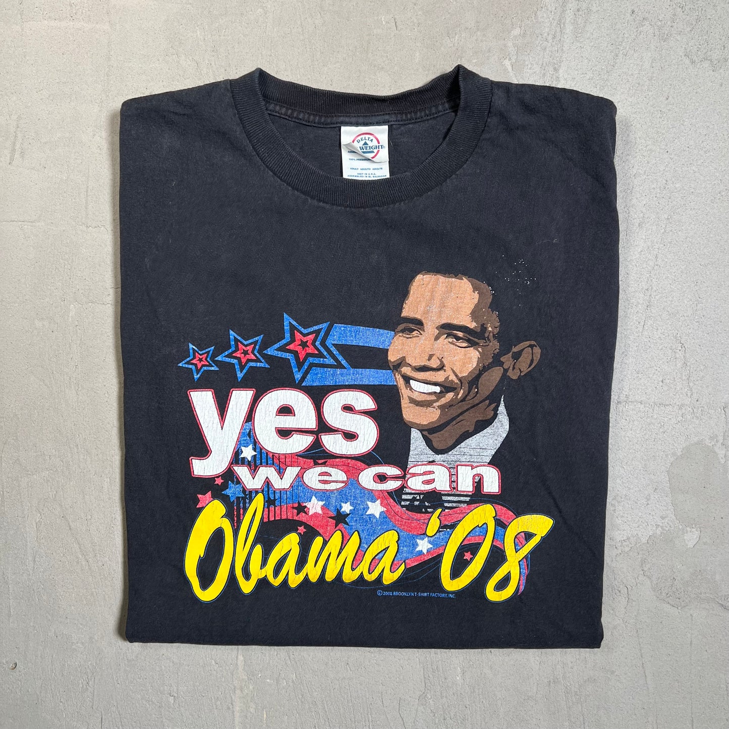 2008 Obama "Yes We Can" Black Tee Size Medium USED v19586