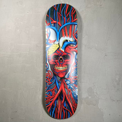 StrangeLove Heart Skull Silver Skateboard NEW x18826