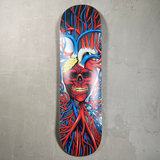 StrangeLove Heart Skull Silver Skateboard NEW x18826