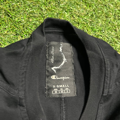 Rick Owens Champions Stitched Black Tee Size XS USED x13724
