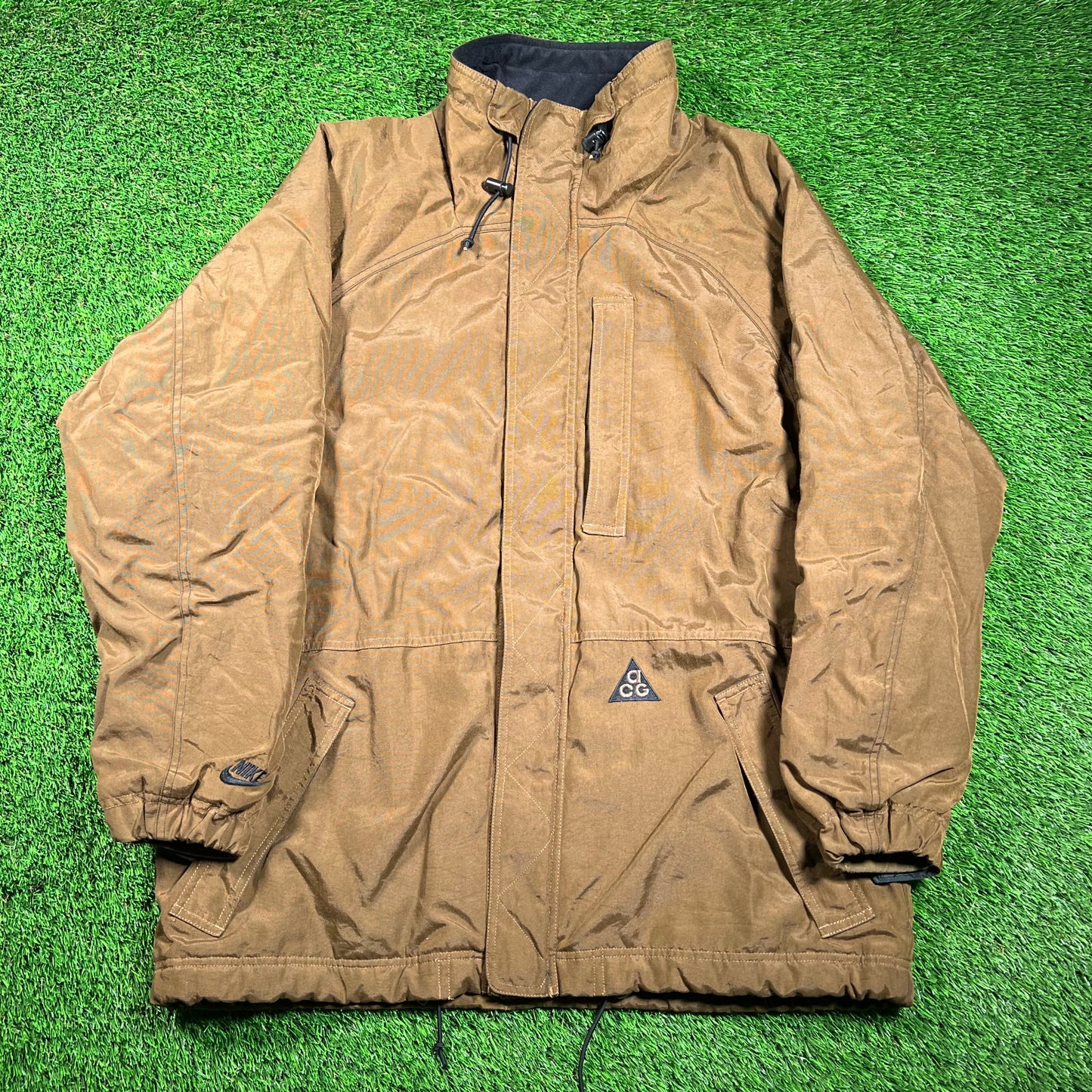Y2K Nike ACG Brown Insulated Field Jacket Size Large USED v18572