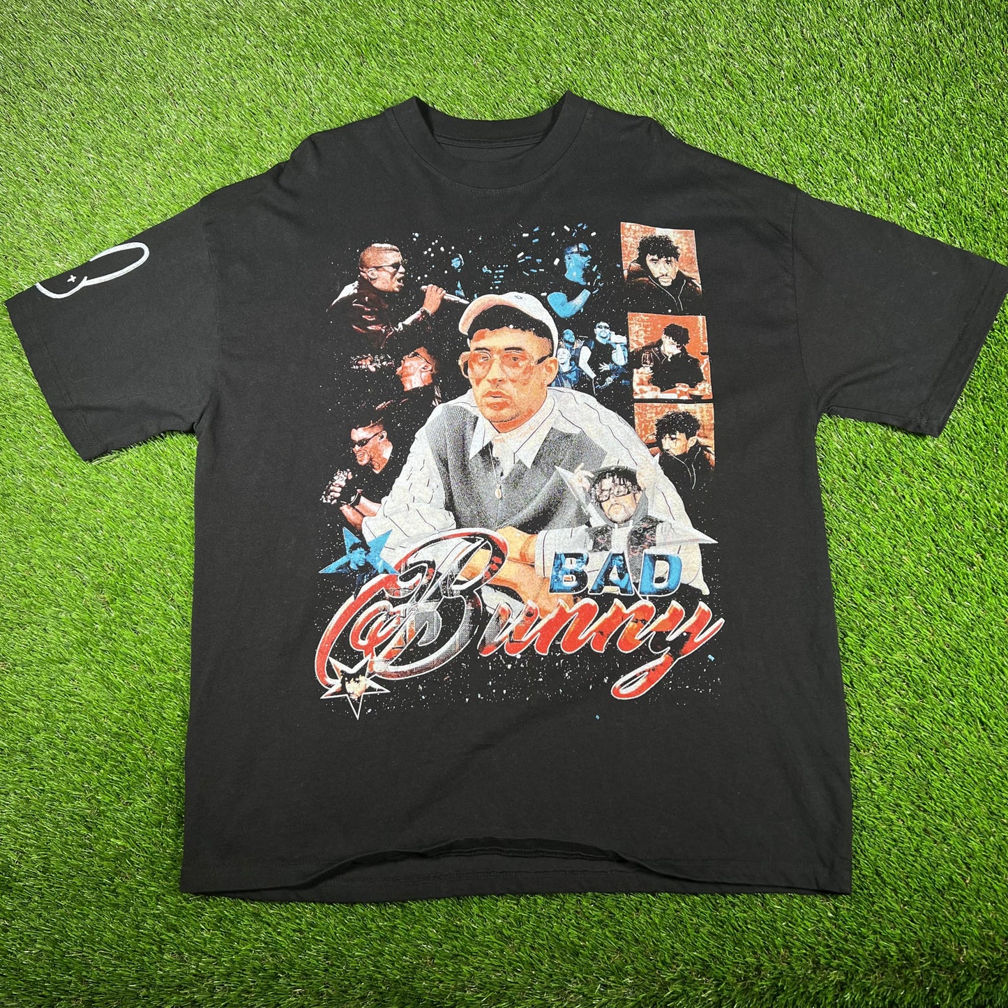 Bad Bunny Modern Rap Graphic Black Tee Size XXL USED v17003