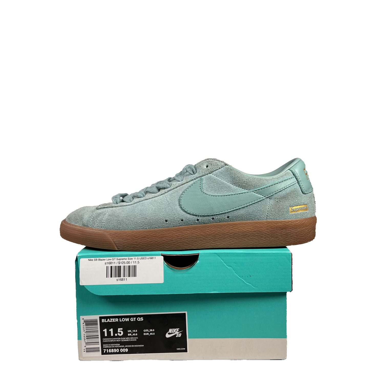 Nike SB Blazer Low GT Supreme Size 11.5 USED s16811