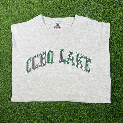 1990s Echo Lake Light Grey Tee Size XL USED v17337