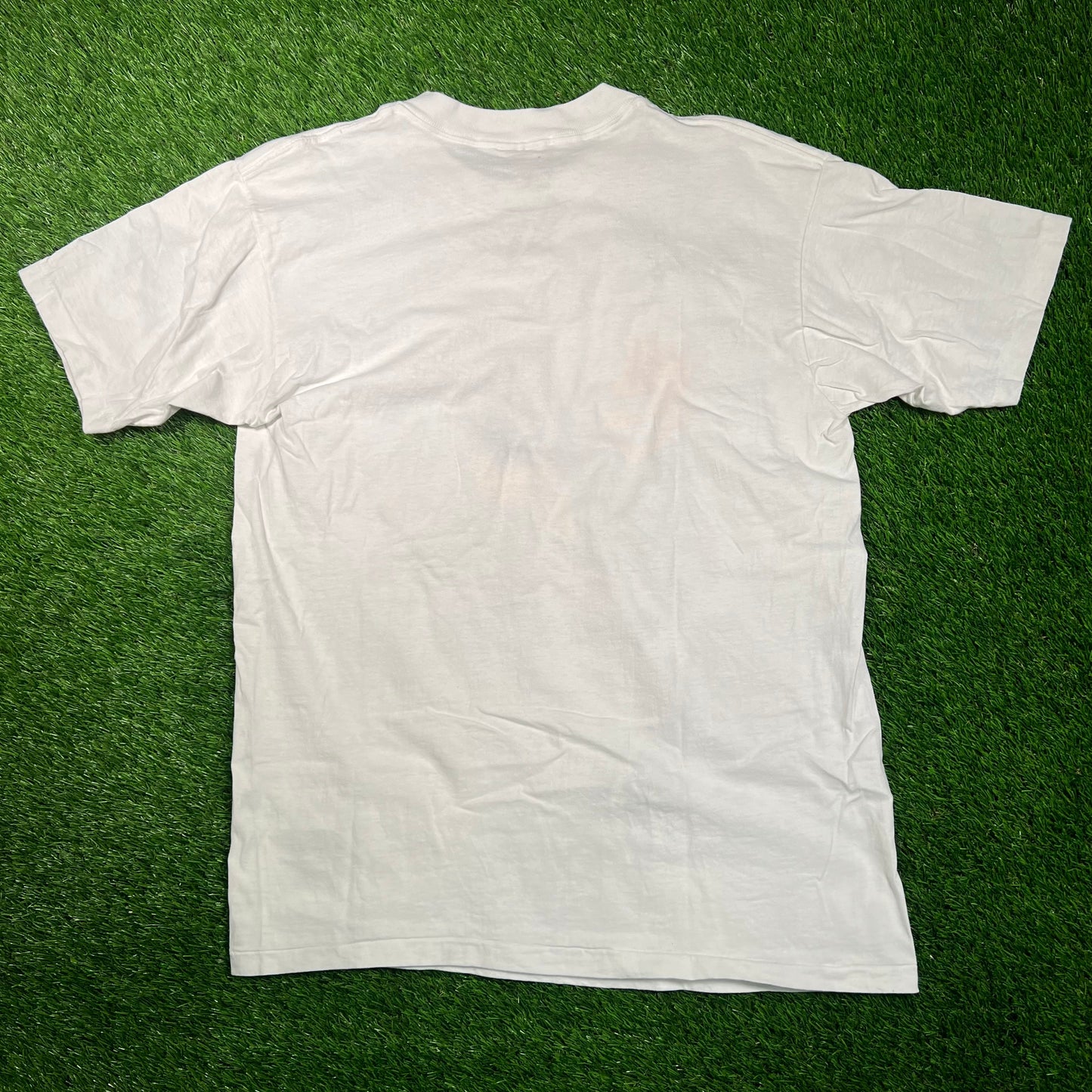1990s Bart Simpson Saddam Hussein Cartoon White Tee Size XL USED v18690