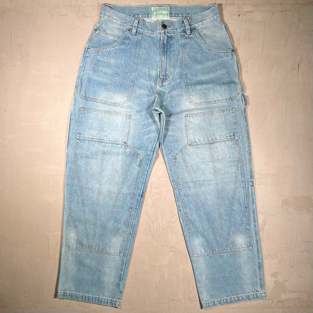 Bridage New York Blue Denim Double Knees Size XL USED x18489