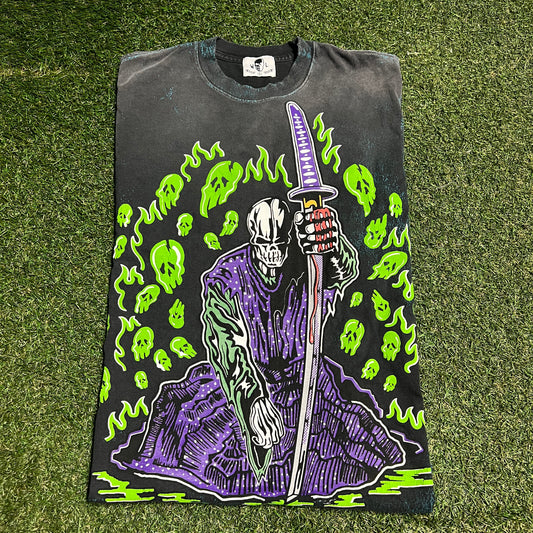 Warren Lotas Dark Grey Samurai Tee Size Small USED x14177