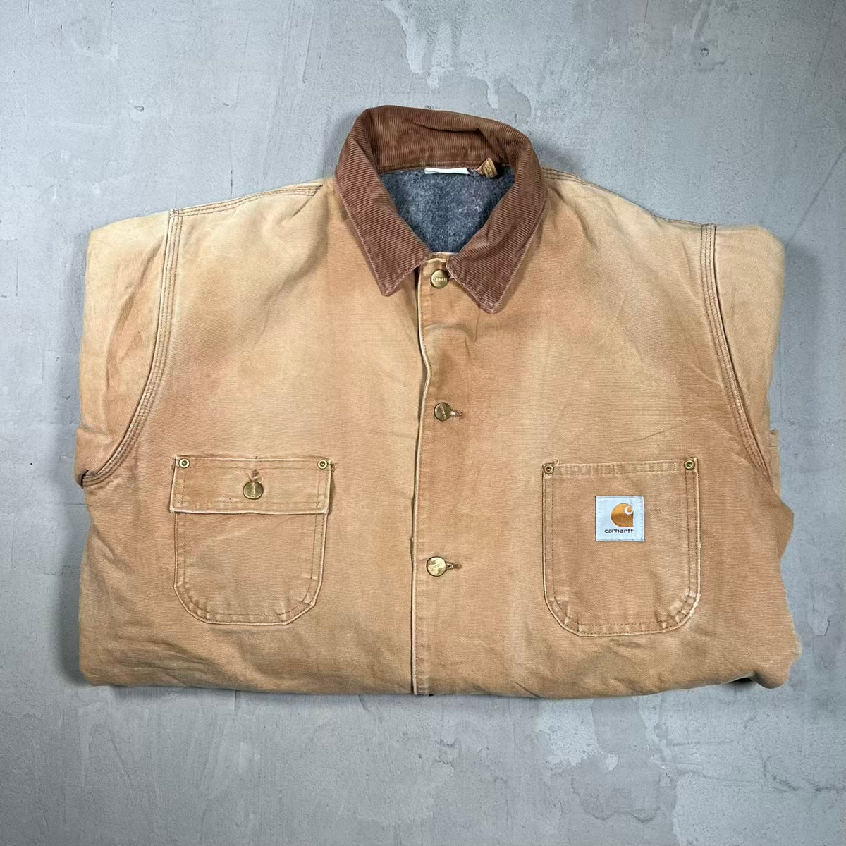 1990s Carhartt Duck Canvas Chore Button Up Jacket Size XL USED v20201