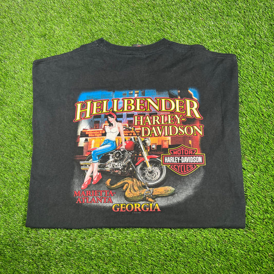2014 Harley Davidson Hellbender Black Tee Size 3XL USED v17288