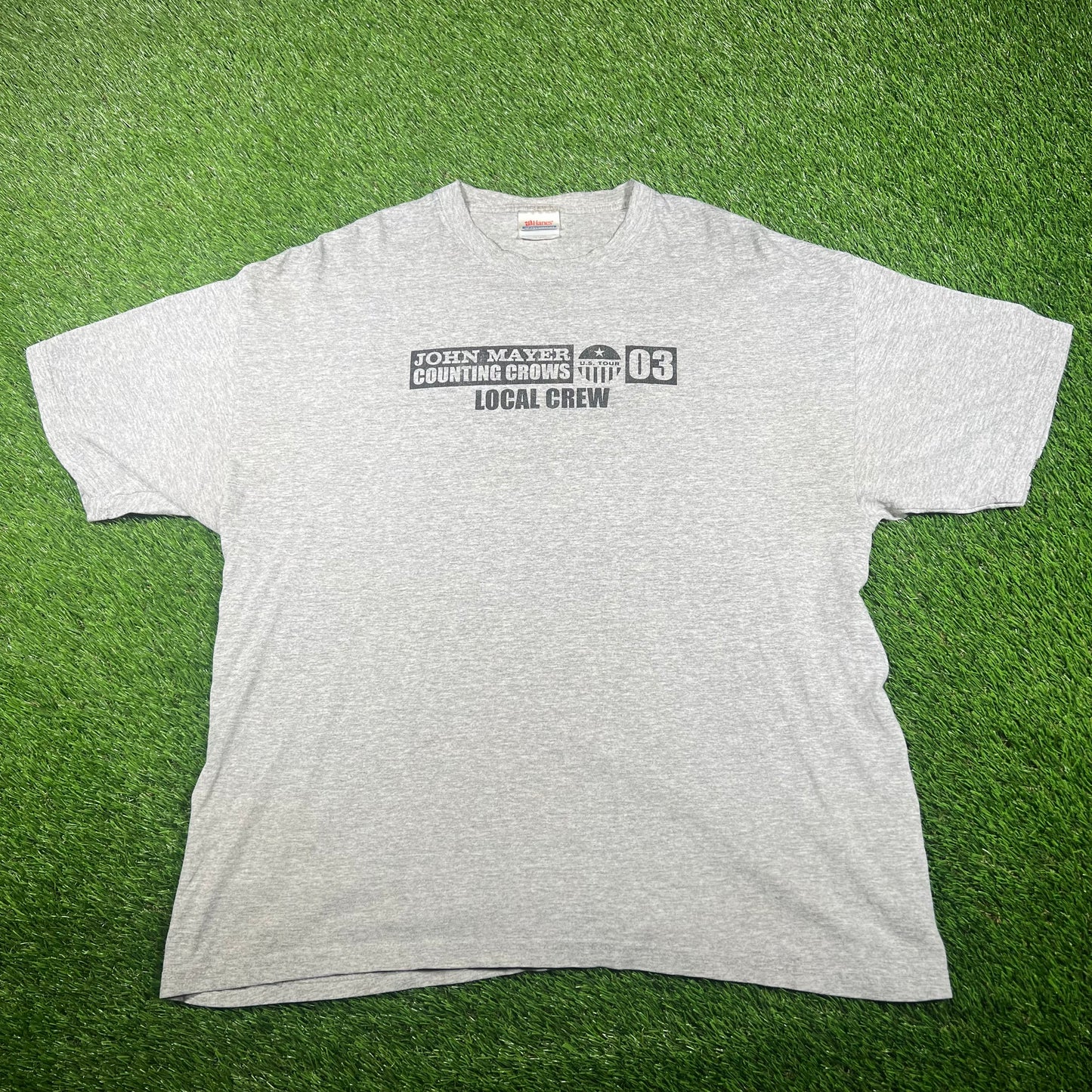 2003 John Mayer Counting Crows Grey Tour Tee Size XL USED