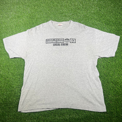 2003 John Mayer Counting Crows Grey Tour Tee Size XL USED