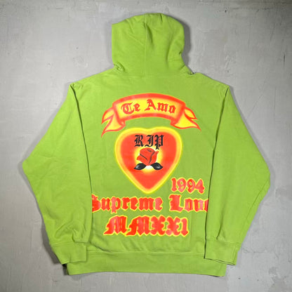 Supreme Love Green Hoodie (2021) Size XL USED x18782