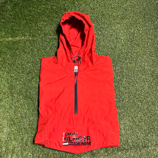 Tommy Hilfiger "Denim" Red Light Windbreaker Size XL USED v16357