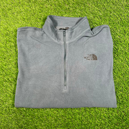 North Face Light Blue Quarter-Zip Fleece SIze XL USED v17899