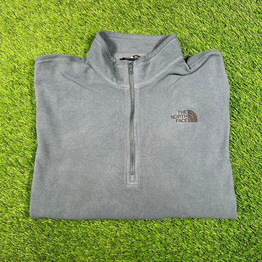 North Face Light Blue Quarter-Zip Fleece SIze XL USED v17899