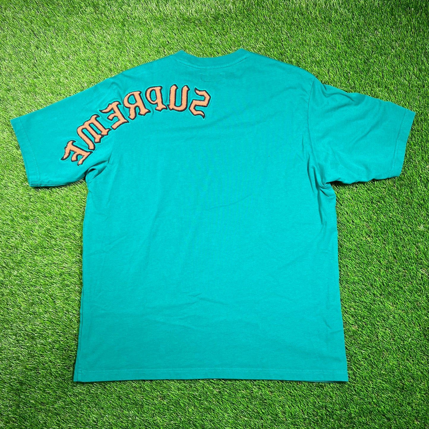 Supreme Green Brushed Arc S/S Tee (2025) Size Medium USED x16782