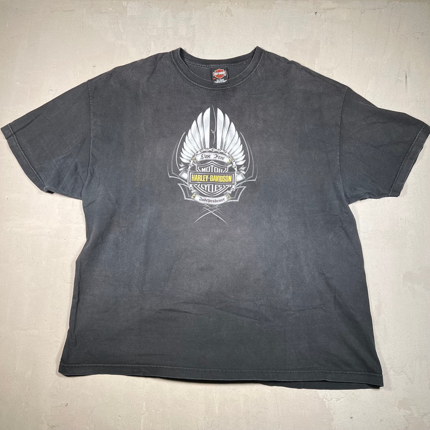 Y2K Harley Davidson Black "Independence" Tee Size 3XL USED v19405