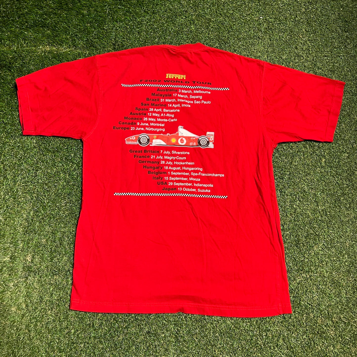2002 Ferrari World Tour Red Tee Size Large USED v16465