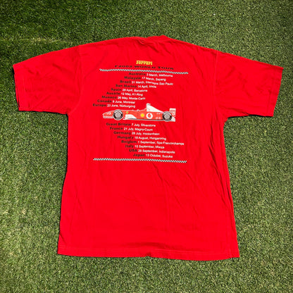 2002 Ferrari World Tour Red Tee Size Large USED v16465