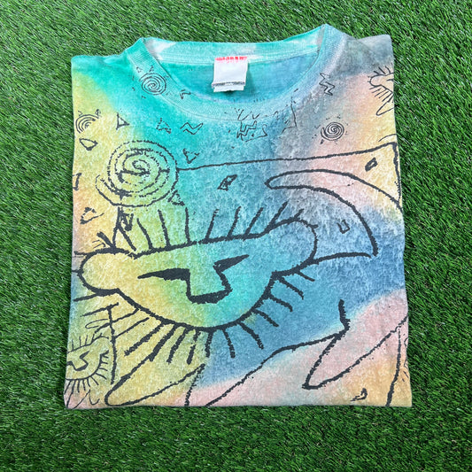 1990s Disney Lion King AOP Tie Dye Size Large USED v17267