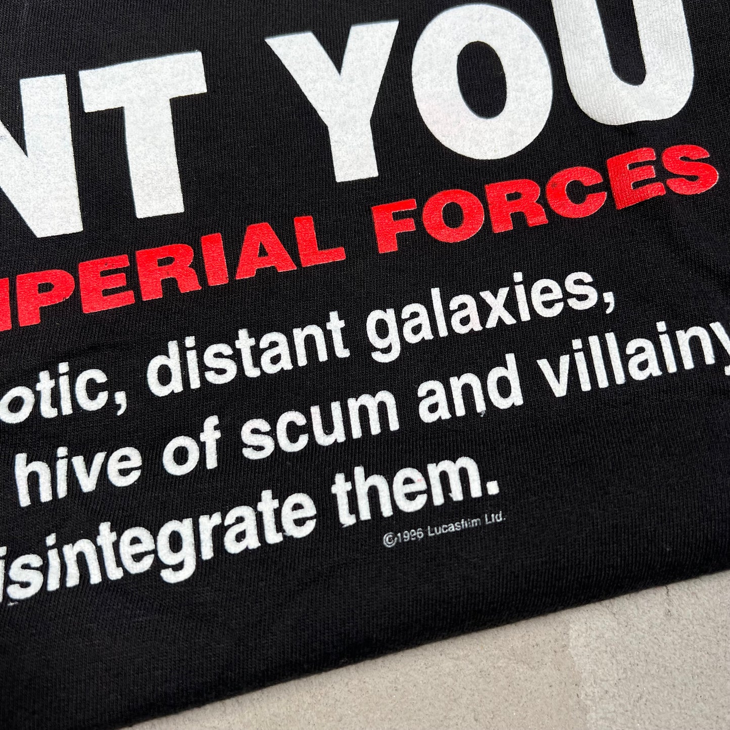 Starwars I want you tee Dark Vader 1996 Size Small USED v4073