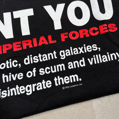 Starwars I want you tee Dark Vader 1996 Size Small USED v4073
