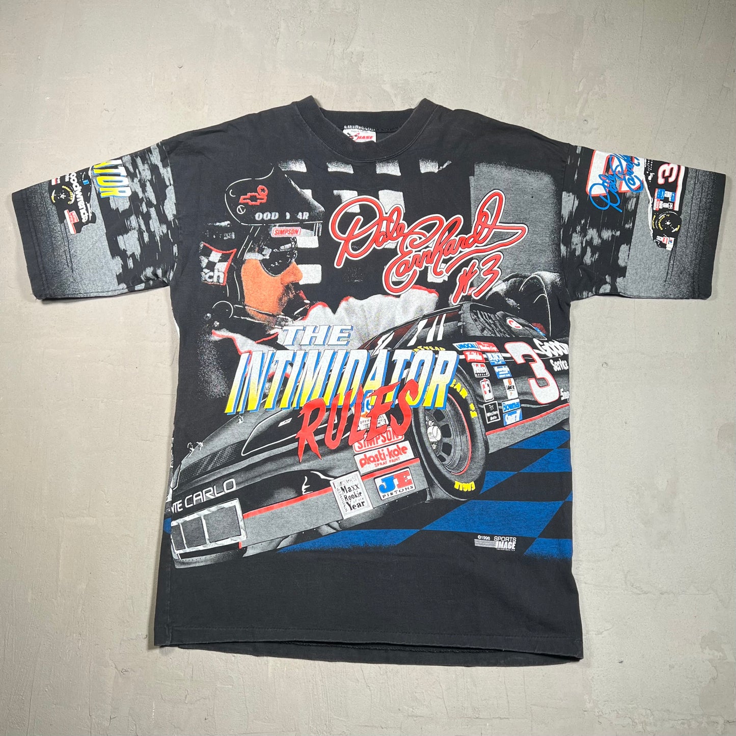 1996 Dale Earnhardt "The Intimidator" Full Print Tee Size Large USED v15734