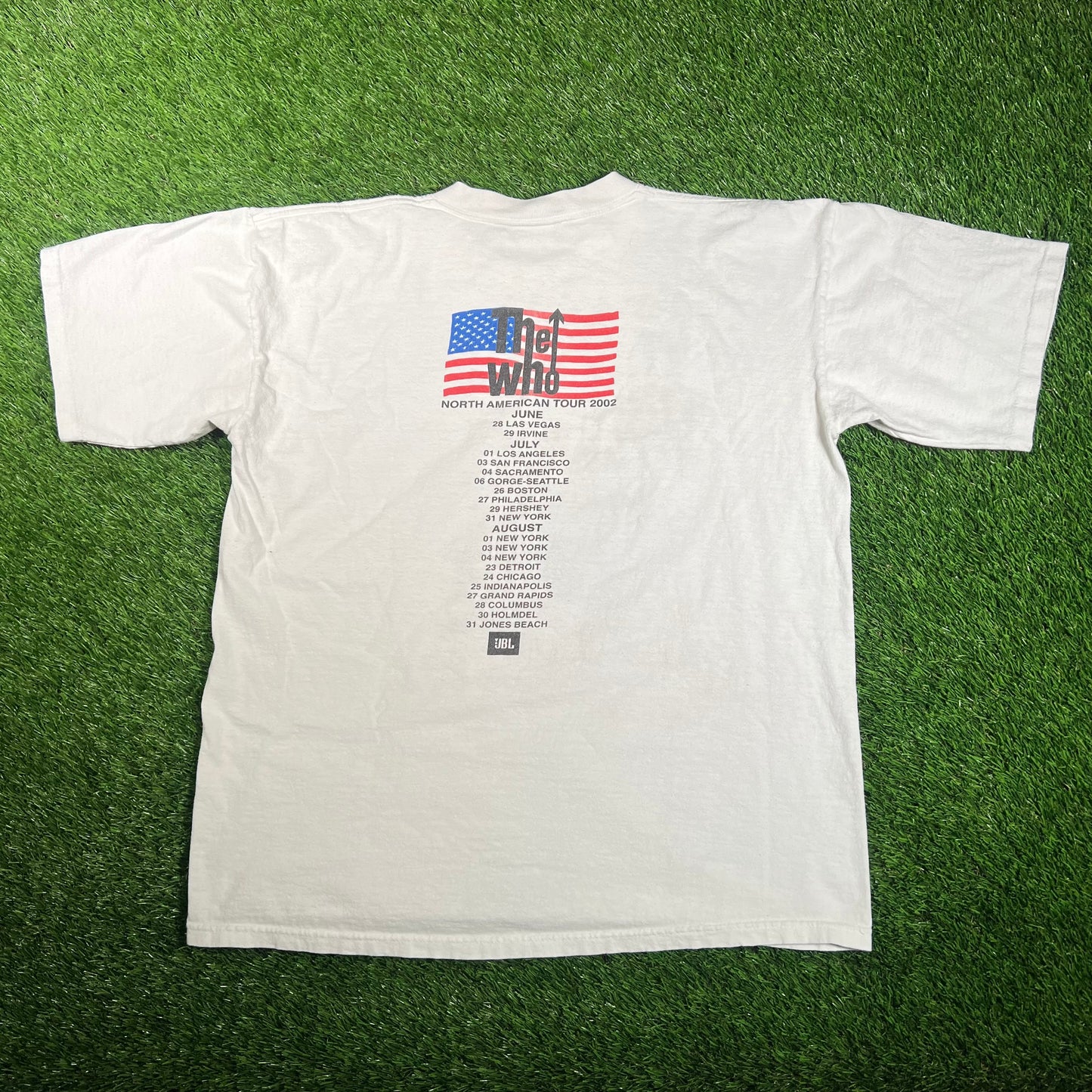 2002 The Who North American Tour White Tee Size Large USED v18219