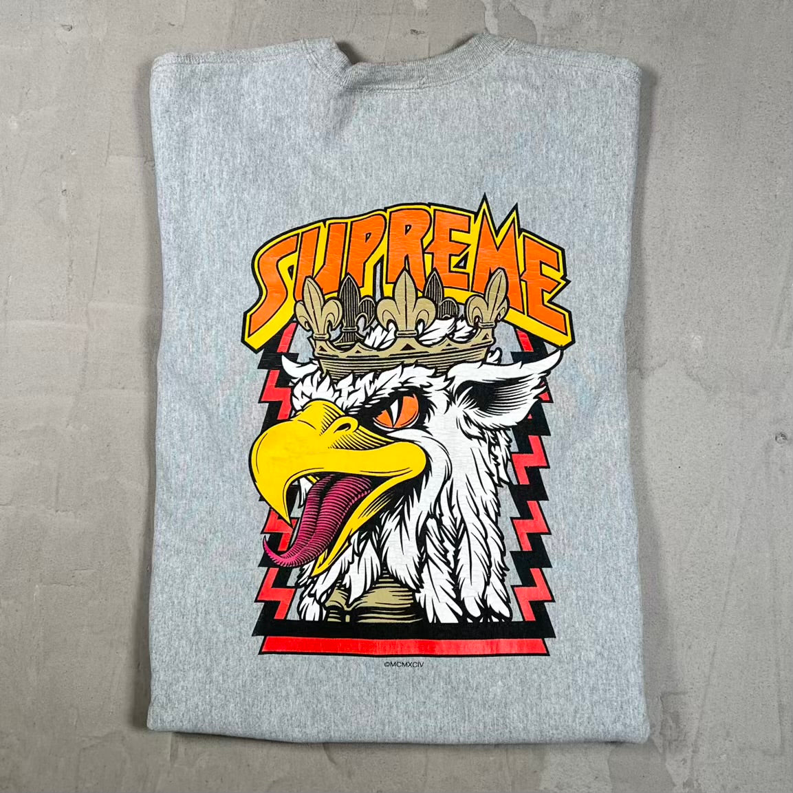 Supreme Sean Cliver Eagle Crewneck Grey (2012) Size Medium USED x18869