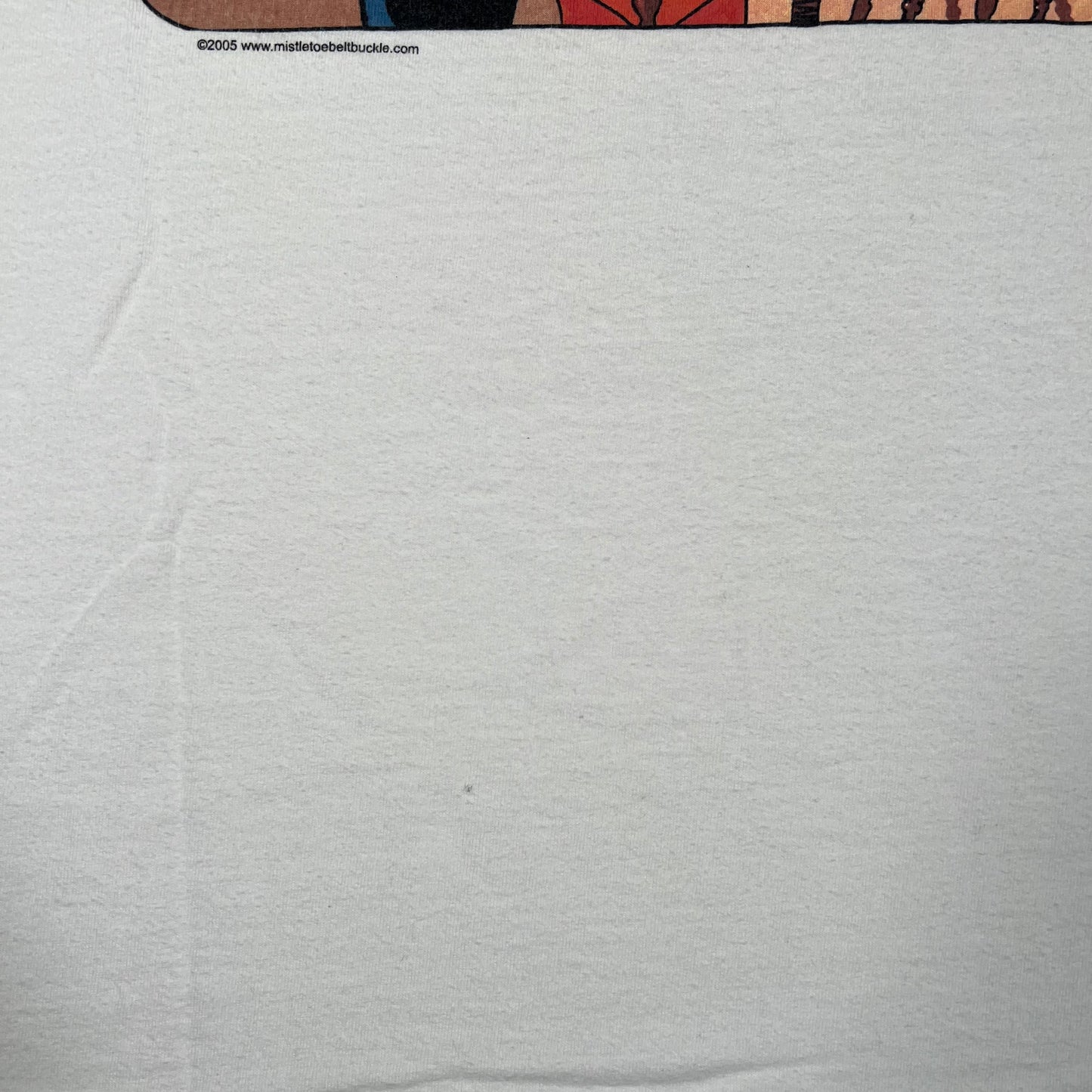 2005 Mistletoe Belt Buckle Company White Tee Size XL USED v16753