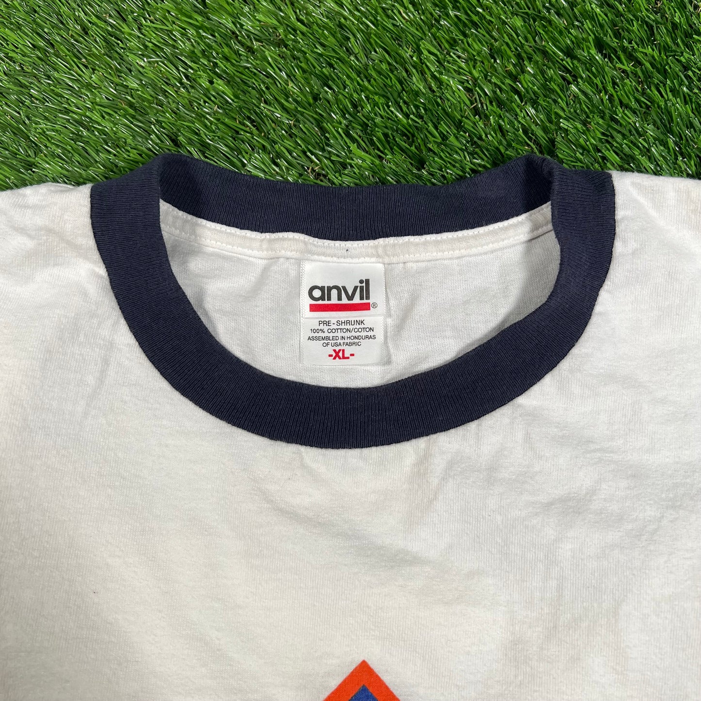 2006 Mets 20th Anniv Ringer White Tee Size XL USED v18125