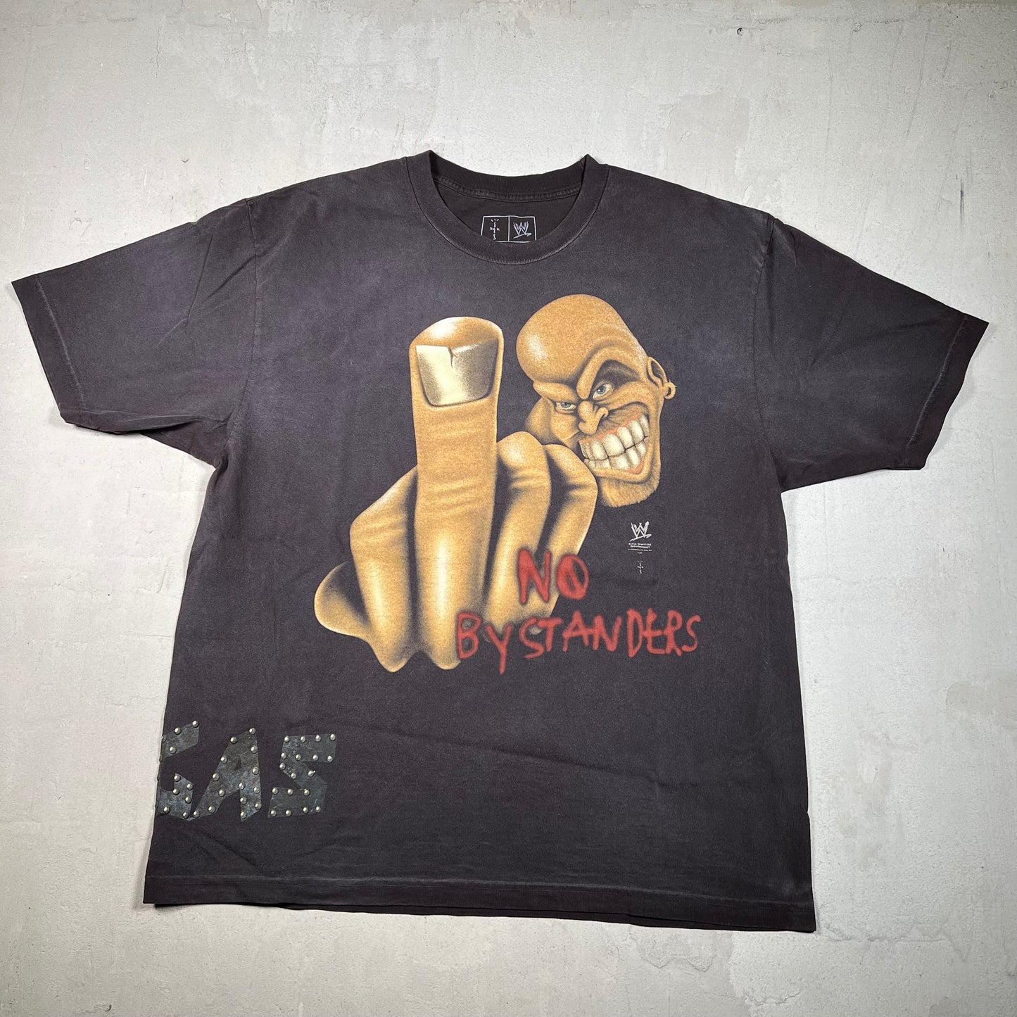 Travis Scott WWE Black "No Bystanders" Stone Cold Steve Austin Tee (2025) Size XL USED x15853