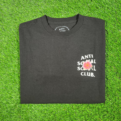 Anti Social Social Club Flower Black Tee Size Medium USED x15312