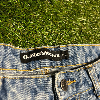 Drake Ovo Leopard Print Blue Jeans Size 32 USED x14233