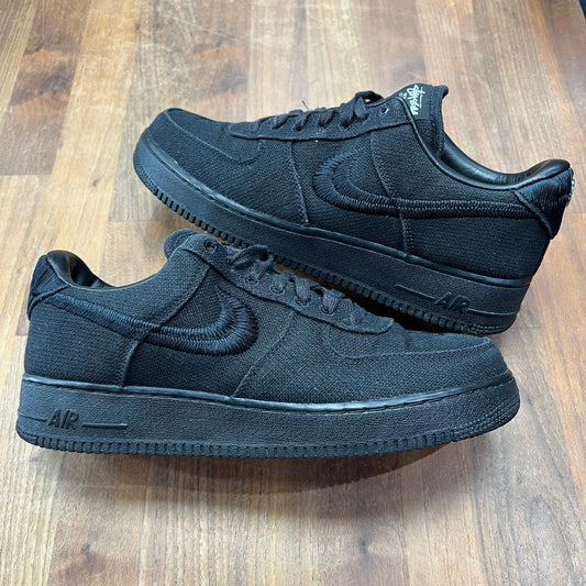 Nike Air Force 1 Low Stussy Black Size 10 USED s16749