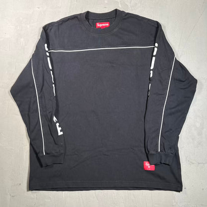 Supreme Paneled Piping Longsleeve Black (2025) Size Medium USED x18784