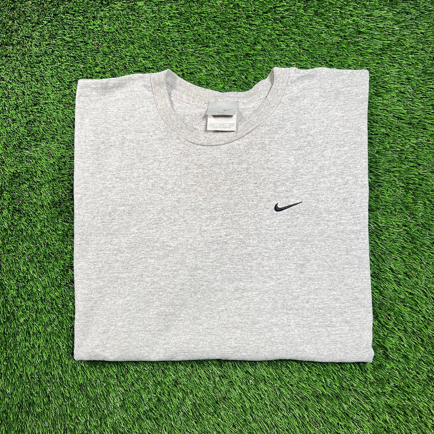 1990's Nike Grey Nike Check Pocket Logo Tee Size XXL USED v18435