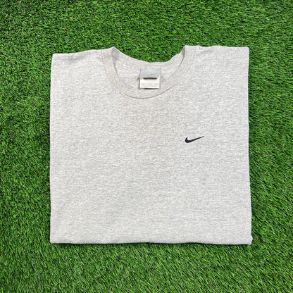 1990's Nike Grey Nike Check Pocket Logo Tee Size XXL USED v18435
