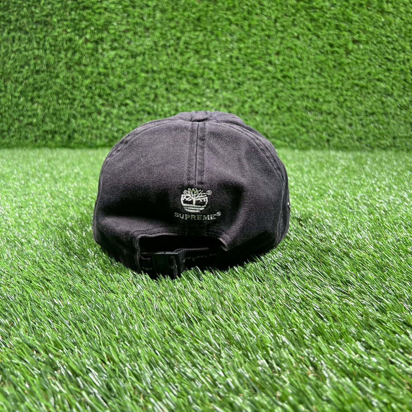 Supreme Black Timberland 6 Panel (2021) One Size USED x15836