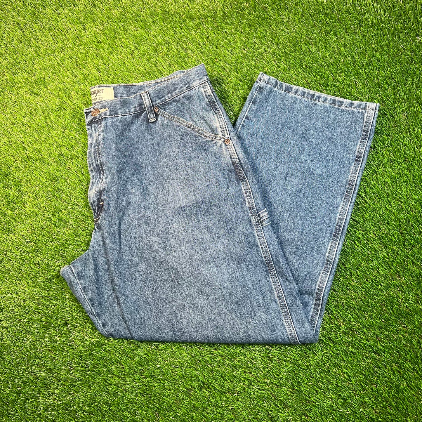 Y2K Wrangler Blue Denim Jeans Size 38x30 USED v18770